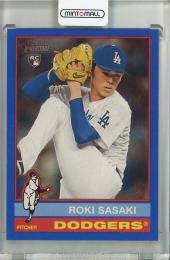 2025 Topps Heritage Roki Sasaki Blue Border #224 Los Angeles Dodgers