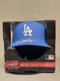 Mookie Betts Los Angeles Dodgers Autographed Fanatics Authentic Rawlings Blue Matte Mini Batting Helmet
