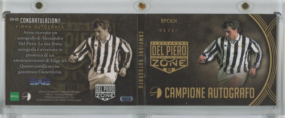 ミントモール / MINT 池袋店 / 2017 EPOCH DEL PIERO ZONE Alessandro Del Piero 1996  Campione Autografo/Booklet/#CA-03【7/12】 Juventus