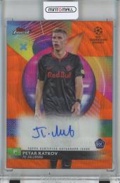 2023-24 TOPPS FINEST UEFA CLUB COMPETITIONS SOCCER Petar Ratkov Orange Wave Refractors Autograph/RC/#A-PR【8/25】 FC Salzburg