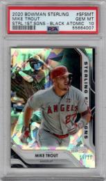 2020 Bowman Sterling  Mike Trout Sterling First Signs Black Atomic Refractors #SFSMT (PSA 10 GEM MT) 06/10