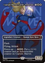 【MSH】【ENG】【Foil】〈354-M-W〉《地球の守護者、キャプテン・マーベル/Captain Marvel, Earth's Protector》ボーダーレス版(ロゴ)