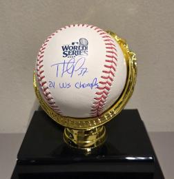 Teoscar Hernandez Los Angeles Dodgers Autographed Fanatics Authentic 2024 World Series Logo Baseball