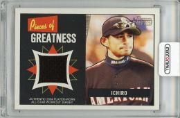 2005 TOPPS Bowman Heritage Ichiro 2004 Player Worn MLB All-Star Workout Jersey