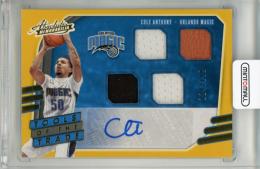 2020-21 Panini Absolute Memorabilia Cole Anthony Tools of the Trade Four Swatch Signatures Level 1 Auto RC #8【124/199】
