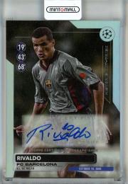 2023-24 Topps UEFA Club Competitions Soccer Rivaldo Historic Hat Tricks Autographs HHA-RV FC Barcelona