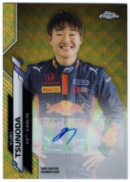2020 Topps Chrome Formula 1  Yuki Tsunoda Autographs Gold Wave Refractors #F1AYT 13/50