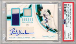 2019 Panini Immaculate Collection Rickey Henderson Dugout Collection Prime Card【5/7】【PSA8】 Athletics