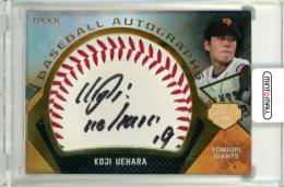 2024 EPOCH 日本プロ野球OBクラブ オフィシャルカード ホログラフィカ 上原浩治 BASEBALL AUTOGRAPH 直筆ボールサインカード【3/4】《裏角ダメージ有》 巨人