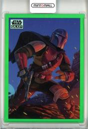 2021 Topps Chrome Star Wars Galaxy  Mandalorian Mandalorian Visions Card Green 48/99