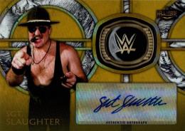 2018 Topps Legends of WWE  Sgt. Slaughter Autographed Commemorative Hall of Fame Rings Gold #HOFSS 01/10