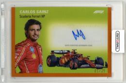 2024 Topps Chrome Formula 1 Carlos Sainz 1954 Topps Signature Orange Refractor Parallel 【5/25】