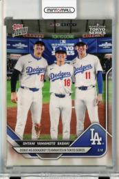 2025 Topps Now Shohei Ohtani / Yoshinobu Yamamoto / Roki Sasaki Debut as Dodgers Teammates in Tokyo Series #7