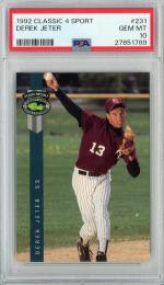 1992 CLASSIC 4 SPORT Derek Jeter #231【PSA10】《Gem-MINT》