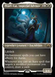 【MH3】【ENG】【エッチングFoil】〈477-R-W〉《皇国の相談役、真珠耳/Pearl-Ear, Imperial Advisor》