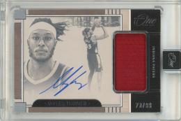 2023-24 Panini One And One Basketball Myles Turner Jersey Autographs #19【70/99】 Indiana Pacers