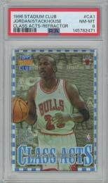 1996-97 Stadium Club Michael Jordan/Jerry Stackhouse Class Acts Refractors #CA1【PSA8】 Chicago Bulls/Philadelphia 76ers