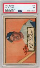 1952 TOPPS Gil Hodges #36 Black back【PSA1】《POOR》Brooklyn Dodgers