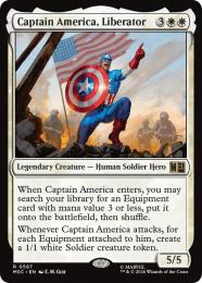 【MSC】【ENG】【Foil】〈587-R-W〉《解放者、キャプテン・アメリカ/Captain America, Liberator》