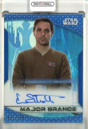 2020 Topps Star Wars Chrome Emun Elliott as Major Brance Perspectives Resistance vs. First Order Resistance Autographs Blue Refractors #AEE【31/150】