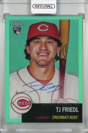 2022 Topps Chrome Platinum Anniversary TJ Friedl Autographs Aqua #CPA-TF RC【115/150】 Cincinnati Reds