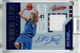 2016-17 Panini Absolute Basketball Dirk Nowitzki Frequent Flyer Material Autographs #3【52/75】 Dallas Mavericks