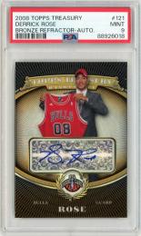 2008-09 TOPPS Treasury Derrick Rose Bronze Refractor Autograph #121 50枚限定【04/50】【PSA9】《MINT》 Chicago Bulls