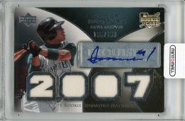 【若干白欠けあり】2007 UPPER DECK Exquisite Akinori Iwamura Autograph & Game Used Memorabilia (RC)【165/199】