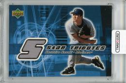 【裏面右側キズあり】2002 UPPER DECK Kazuhiro Sasaki Game Worn Jersey