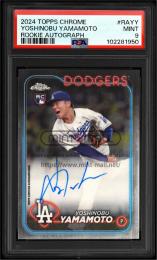 2024 Topps Chrome #RAYY Yoshinobu Yamamoto Rookie Autograph【PSA MINT 9】 (MSV#1994)