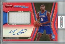 2020-21 Panini Certified Basketball Immanuel Quickley Fabric Signatures Red #16 RC【48/99】 New York Knicks