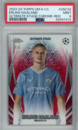 2023-24 Topps UEFA Club Competitions Erling Haaland Ultimate Stage Chrome Red #USC32【3/5】【PSA9】 Manchester City