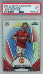 2023-24 Topps Chrome UEFA Club Competitions Rasmus Hojlund Hero Variations #131【PSA9】 Manchester United