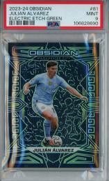2023-24 Panini Obsidian Julian Alvarez Electric Etch Green #81【2/5】【PSA9】 Manchester City