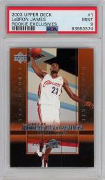2003-04 Upper Deck Rookie Exclusives  LeBron James Base RC #1 (PSA 9 MINT)