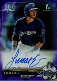 BOWMAN 2017 Chrome Prospect Autographs Purple Refractors #CPALE  Lucas Erceg107/250