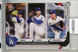 2026 Topps Now Roki Sasaki / Shohei Ohtani / Yoshinobu Yamamoto 1st MLB Club to Start 3 Consecutive Japanese Patchers #42