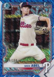 2021 Topps Bowman Philadelphia Phillies Mick Abel Base Chrome Prospects Blue Shimmer Refractor (パラレル版) 048/150