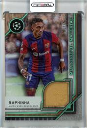 2023-24 Topps Museum Collection UEFA Champions League Raphinha Meaningful Material Relics Aquamarine #MMSRR【59/199】 FC Barcelona