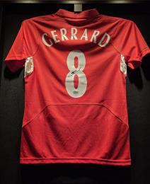 Steven Gerrard #8 Livepool Home UCL Signed Jersey   Livepool FC