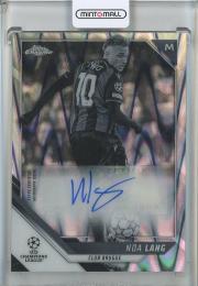 2021-22 Topps Chrome UEFA Champions League Noa Lang Autographs Black and White RayWave Refractors #CANL Club Brugge