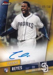 2019 Topps Finest San Diego Padres Franmil Reyes Finest Autographs Goldパラレル版 05/50
