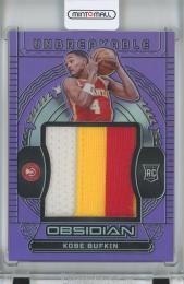 2023-24 PANINI OBSIDIAN BASKETBALL Kobe Bufkin Unbreakable Memorabilia/Purple Flood/RC【9/49】 Atlanta Hawks