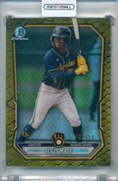 2026 Topps Bowman Baseball Jesus Made #BCP-96 Chrome Prospect Reptilian Gold Refractor Parallel【03/50】 Brewers