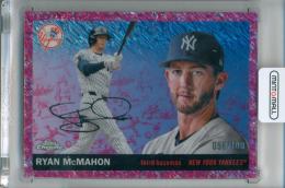 2025 Topps Chrome Platinum Anniversary Ryan McMahon #92 Base Platinum Toile Cream/Fuchsia Shimmer Parallel【056/100】 Yankees