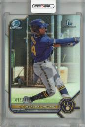 2022 Topps Bowman Jackson Chourio Chrome Prospects Base Refractor #BCP-79 1st【486/499】 Milwaukee Brewers