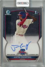 2023 Topps Bowman Justin Crawford Chrome Prospect Autographs #CPA-JC 1st Philadelphia Phillies