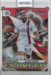 2023-24 Stadium Club Chrome UEFA Champions League Olivier Giroud Fully Charged Red Refractors #FCOG【4/5】《裏面左上剥がれ》 AC Milan