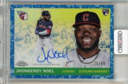 2025 Topps Chrome Platinum Anniversary Jhonkensy Noel Toile Cream Blue Refractors RC #CPAJN【75/99】