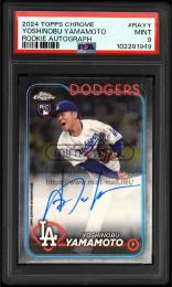 2024 Topps Chrome #RAYY Yoshinobu Yamamoto Rookie Autograph【PSA MINT 9】  (MSV#1993)
